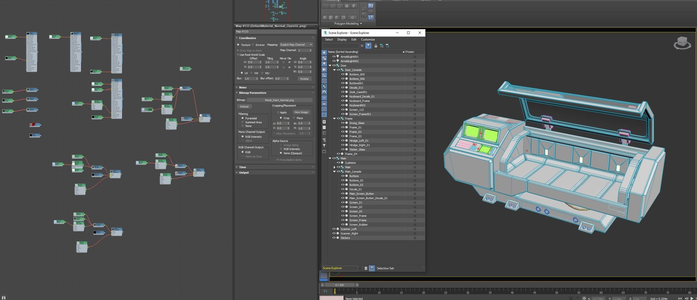 Retro Sci-fi Healing Machine Low-poly 3D model_9