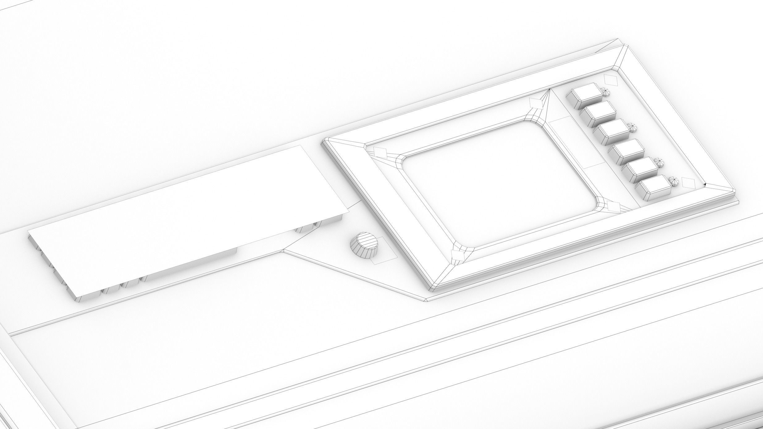 Retro Sci-fi Healing Machine Low-poly 3D model_15