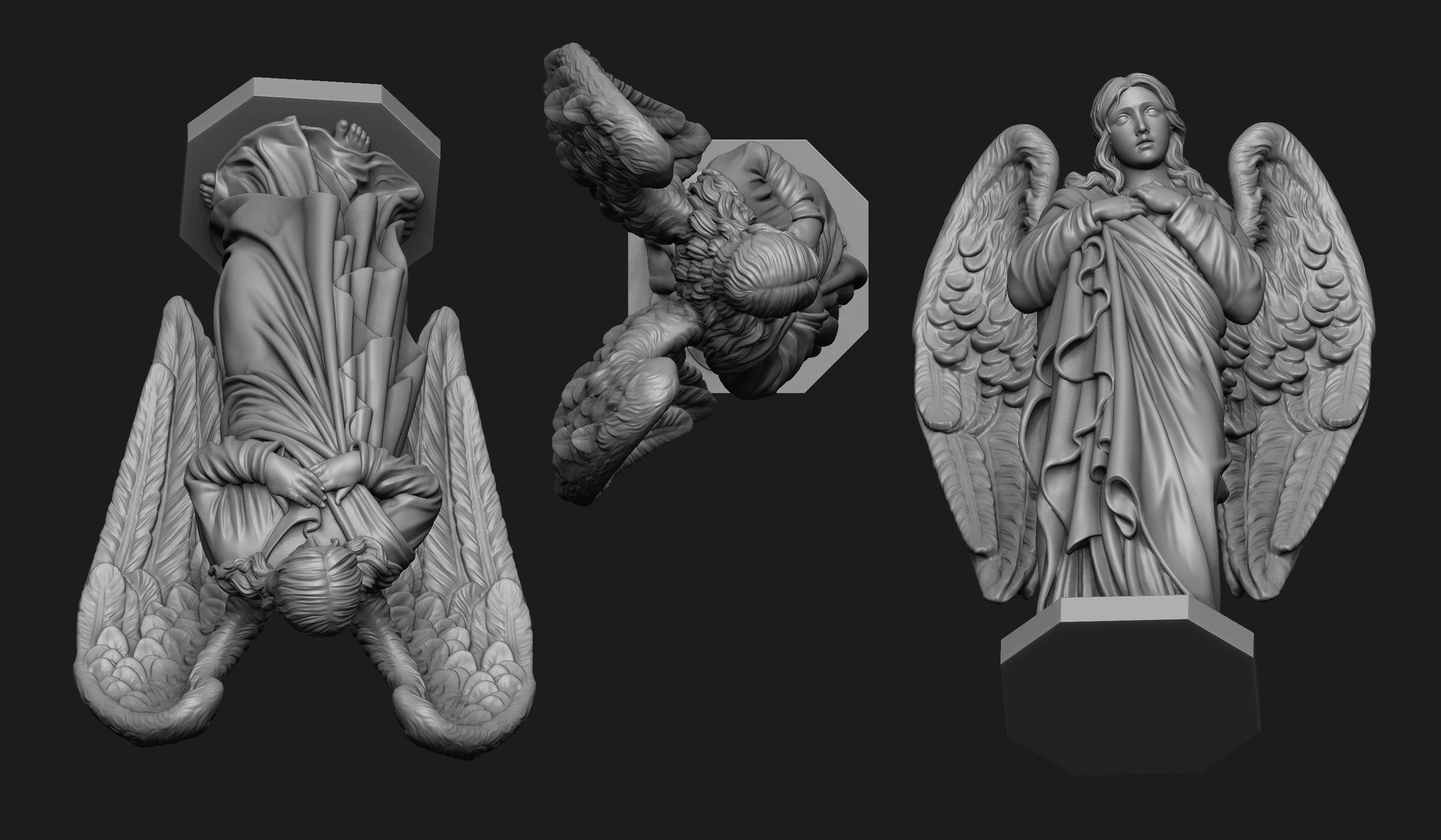 Angel Of Compassion Statue  3D print model_4