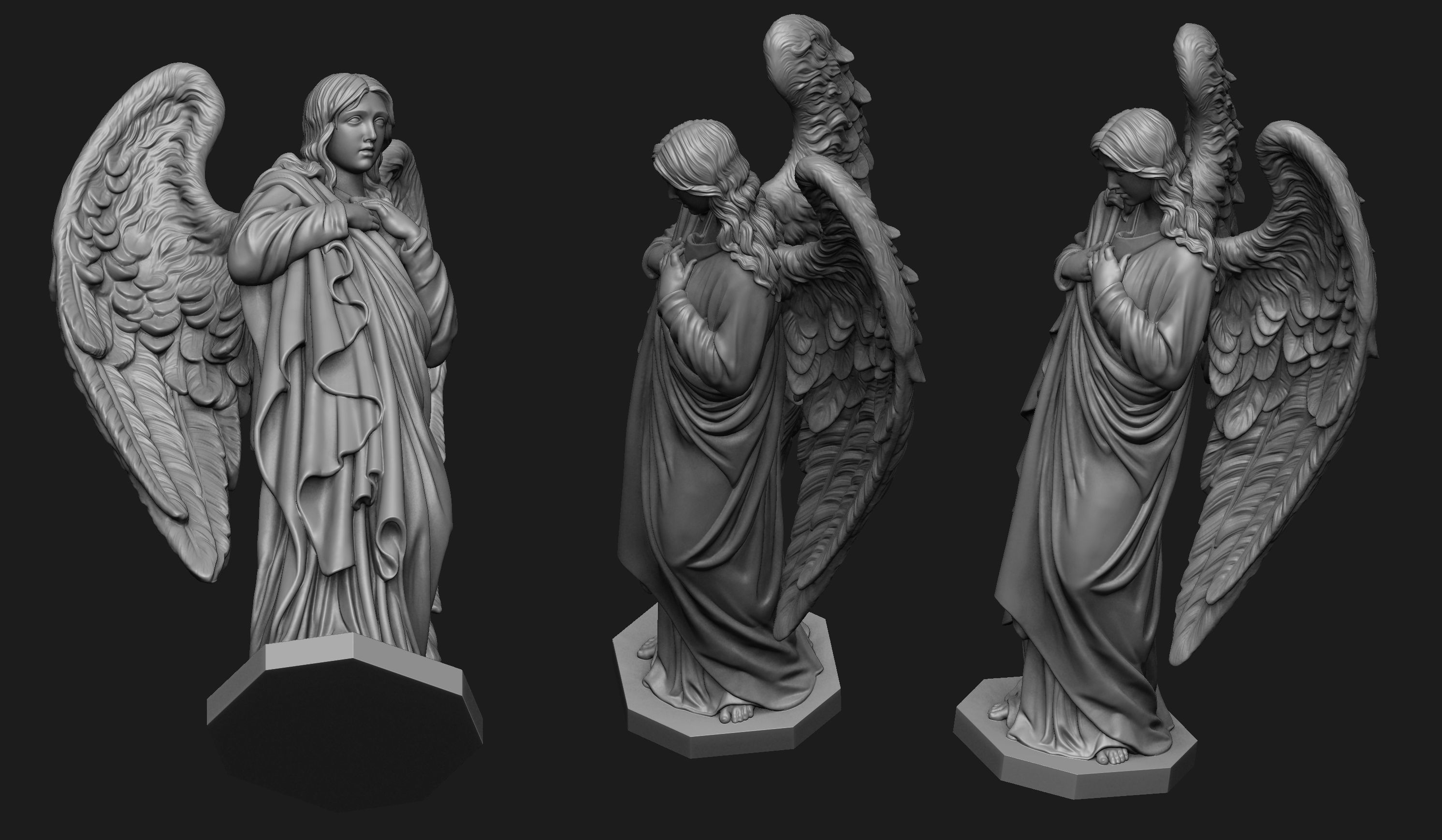 Angel Of Compassion Statue  3D print model_5