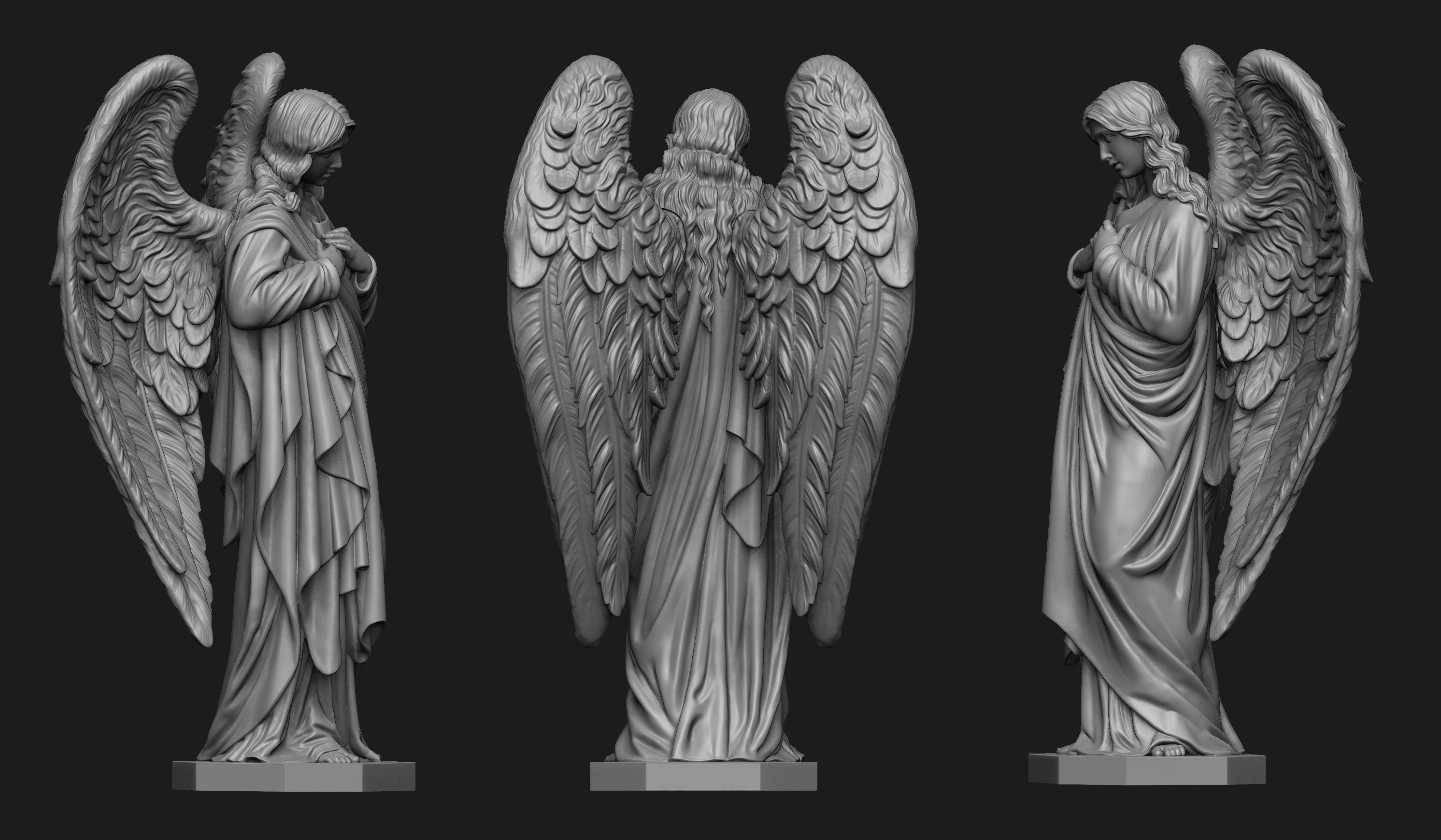 Angel Of Compassion Statue  3D print model_2