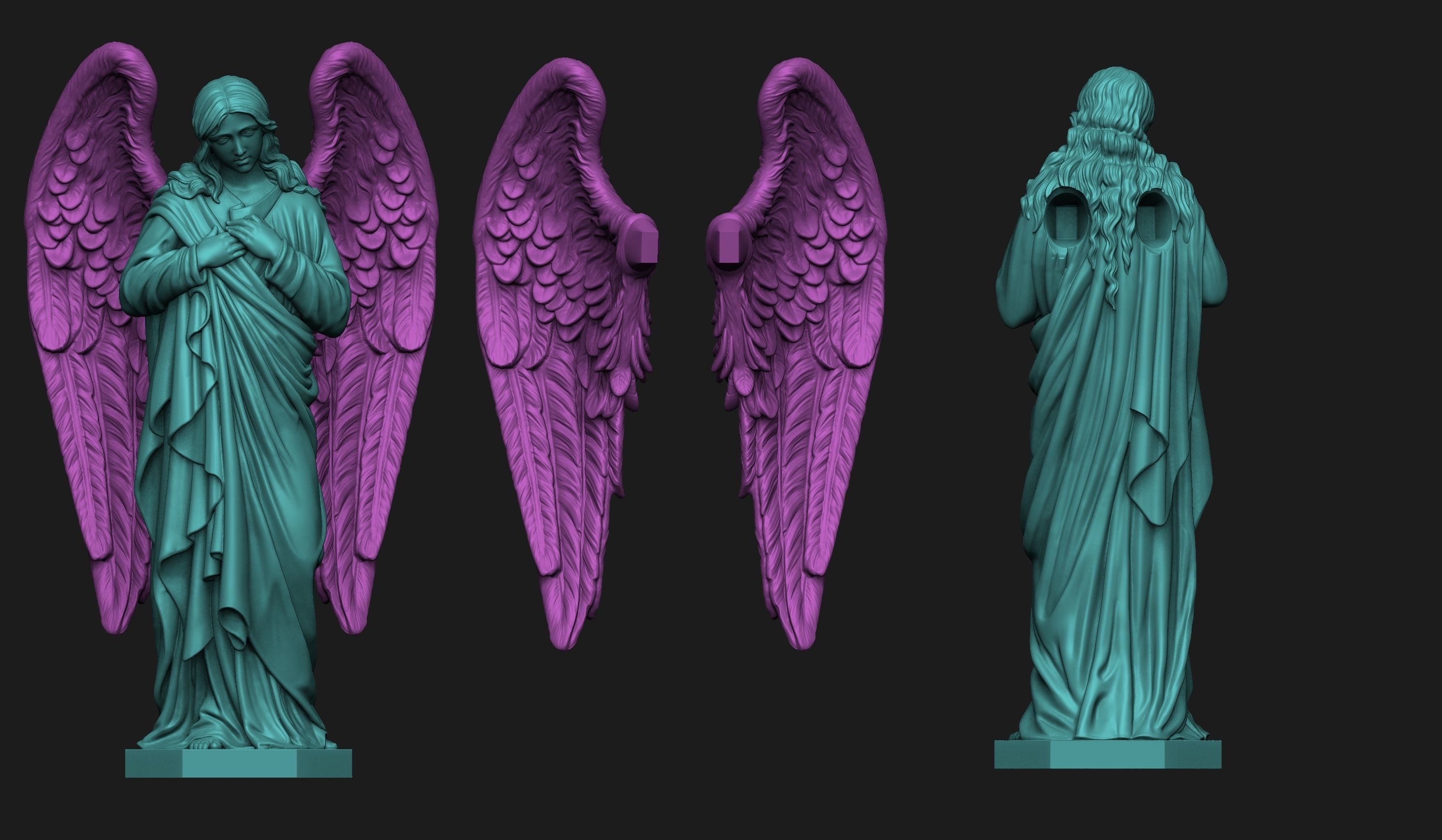 Angel Of Compassion Statue  3D print model_3