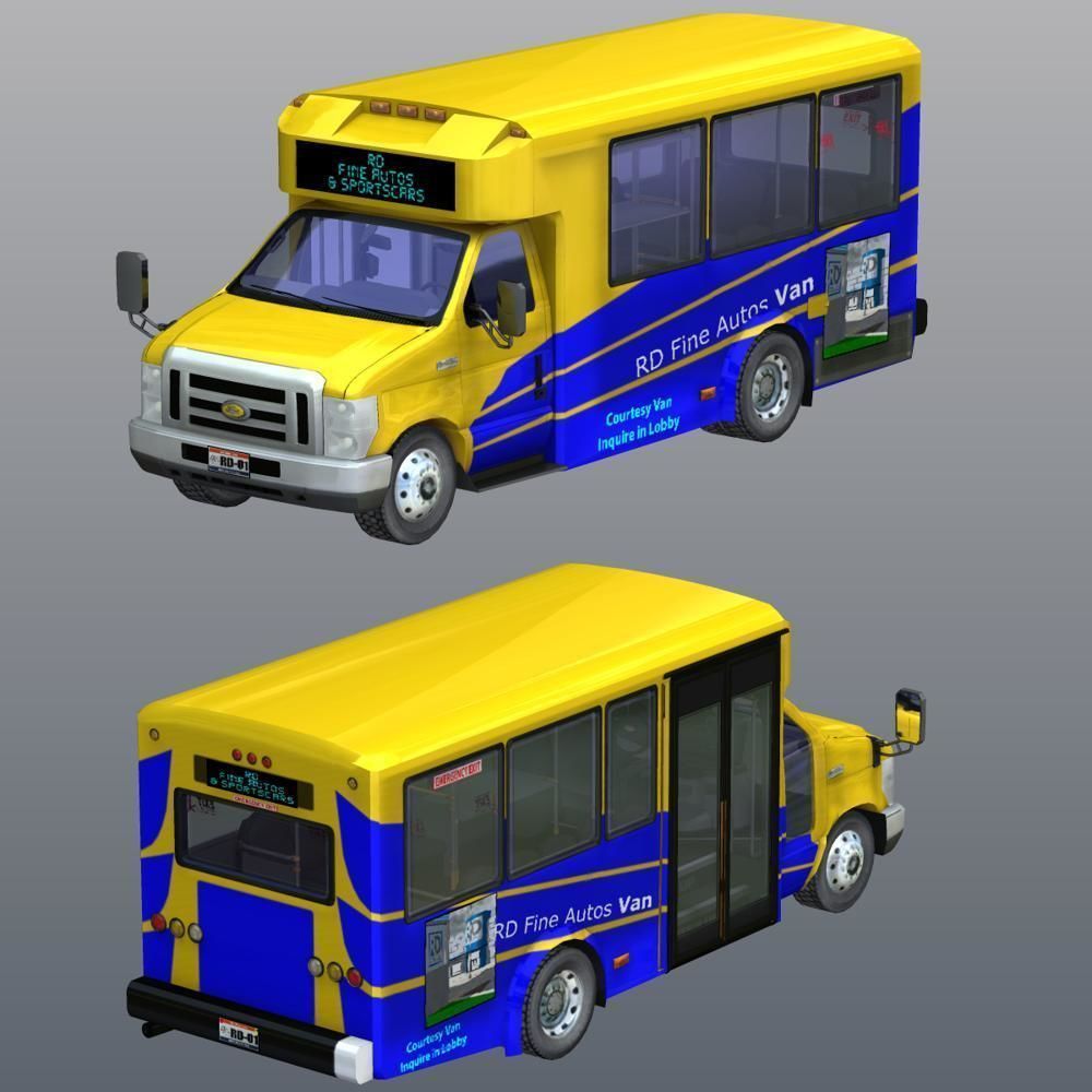 Shuttle Bus model in mutiple formats 3D model_12