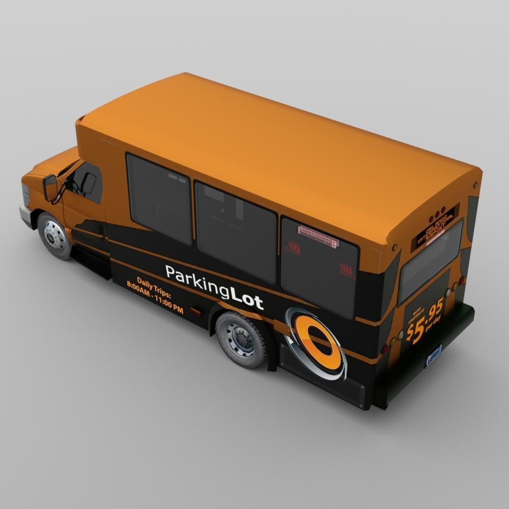 Shuttle Bus model in mutiple formats 3D model_5