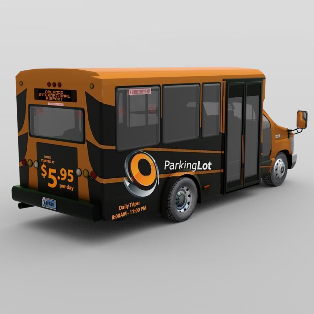 Shuttle Bus model in mutiple formats 3D model_6