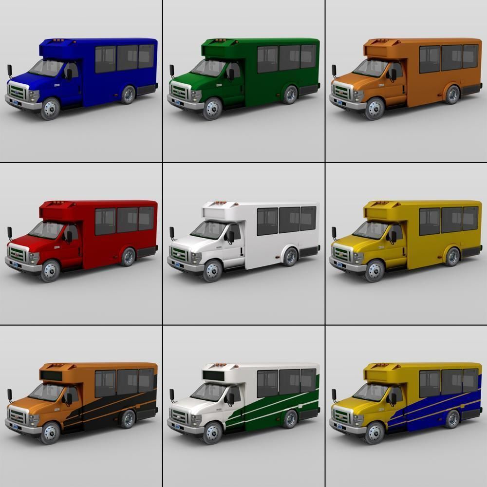 Shuttle Bus model in mutiple formats 3D model_13