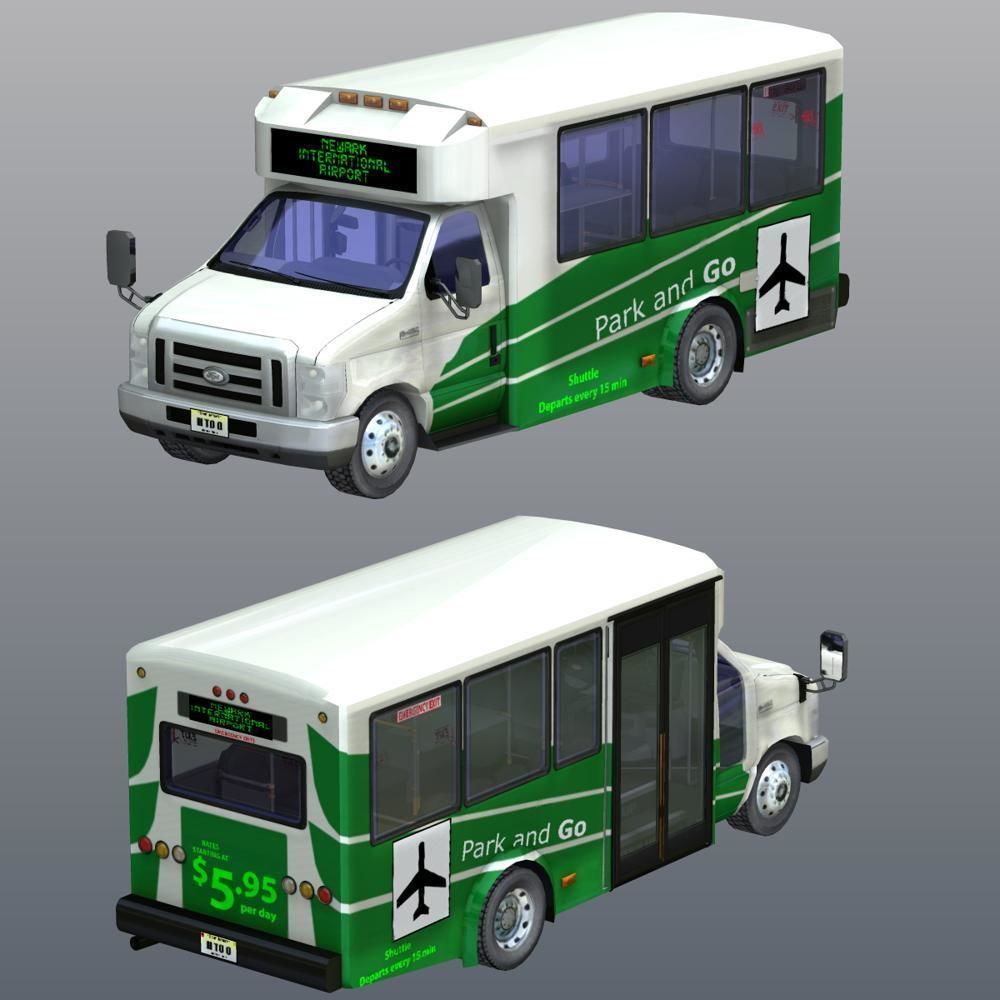 Shuttle Bus model in mutiple formats 3D model_11