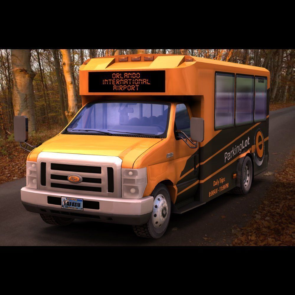 Shuttle Bus model in mutiple formats 3D model_7
