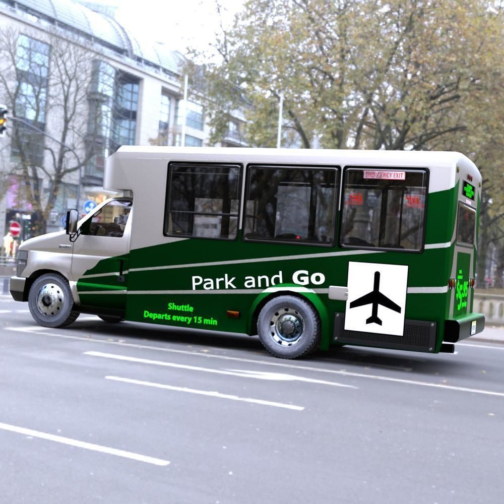 Shuttle Bus model in mutiple formats 3D model_1