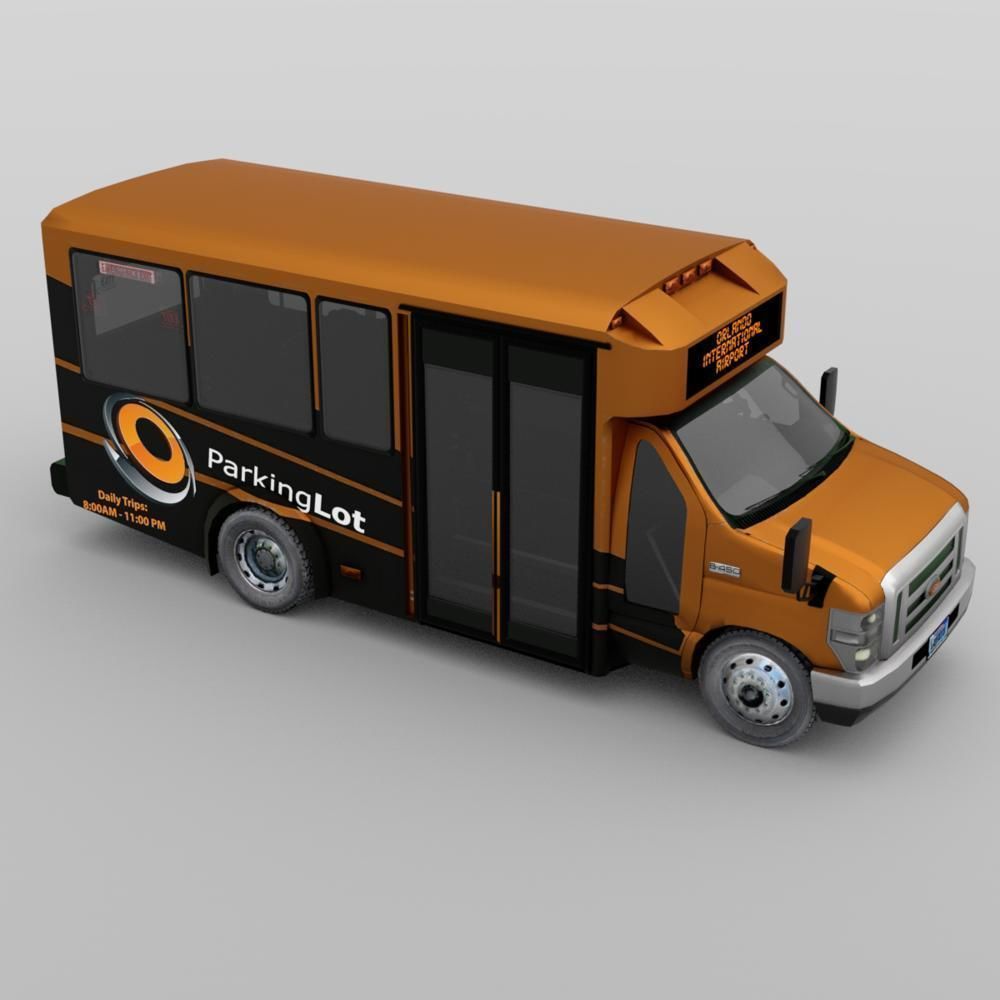 Shuttle Bus model in mutiple formats 3D model_4
