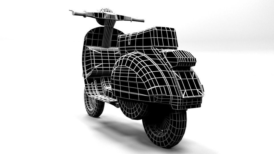 VESPA PIAGGIO PX125 LOWPOLY Low-poly 3D model_3