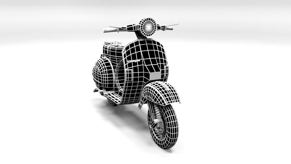 VESPA PIAGGIO PX125 LOWPOLY Low-poly 3D model_1
