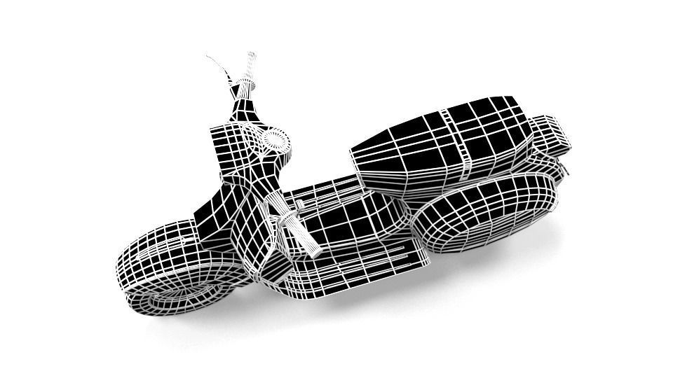 VESPA PIAGGIO PX125 LOWPOLY Low-poly 3D model_5