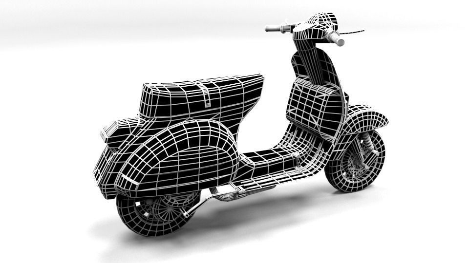 VESPA PIAGGIO PX125 LOWPOLY Low-poly 3D model_7