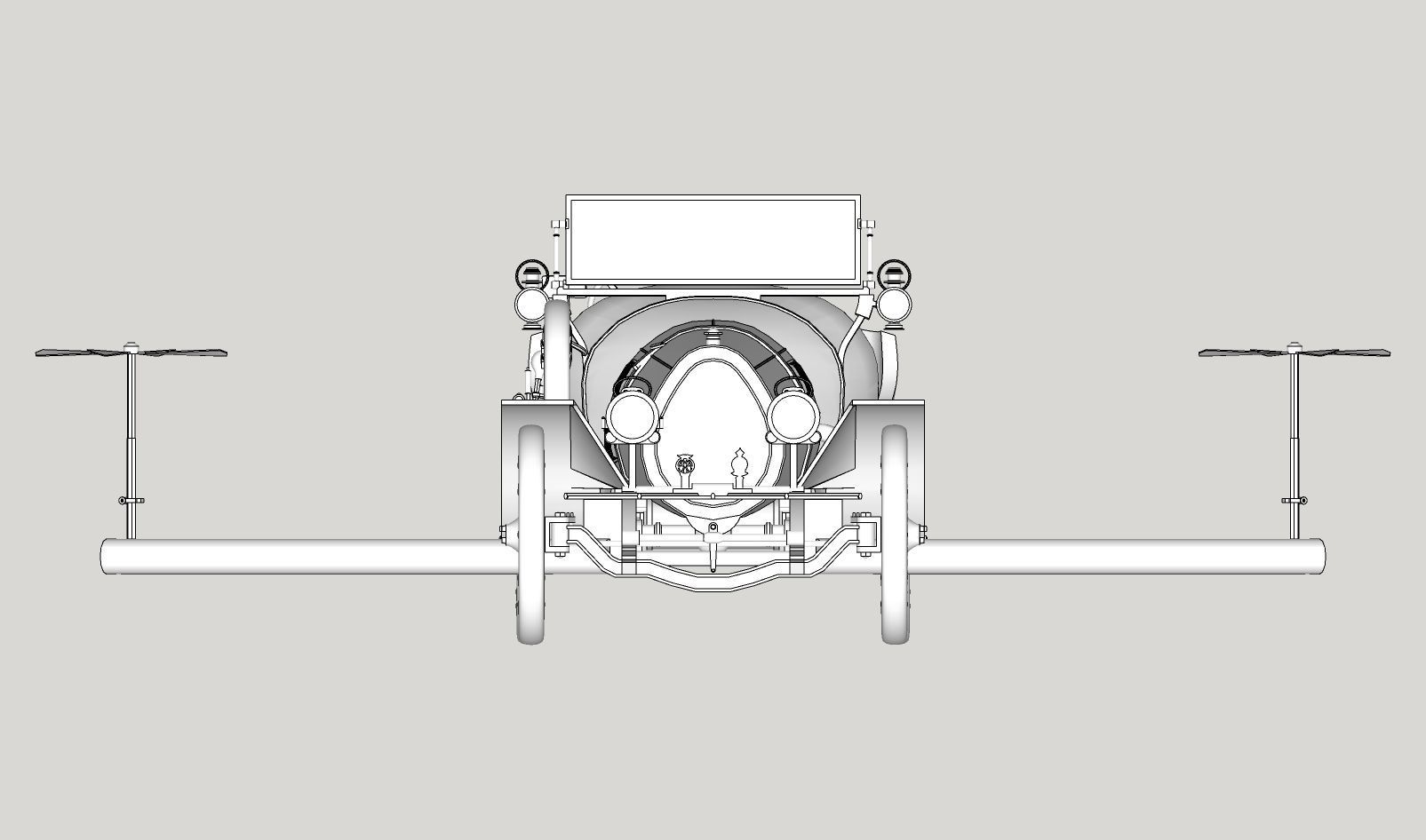 Chitty Chitty Bang Bang car PRINTABLE LOW POLY 3D print model_22