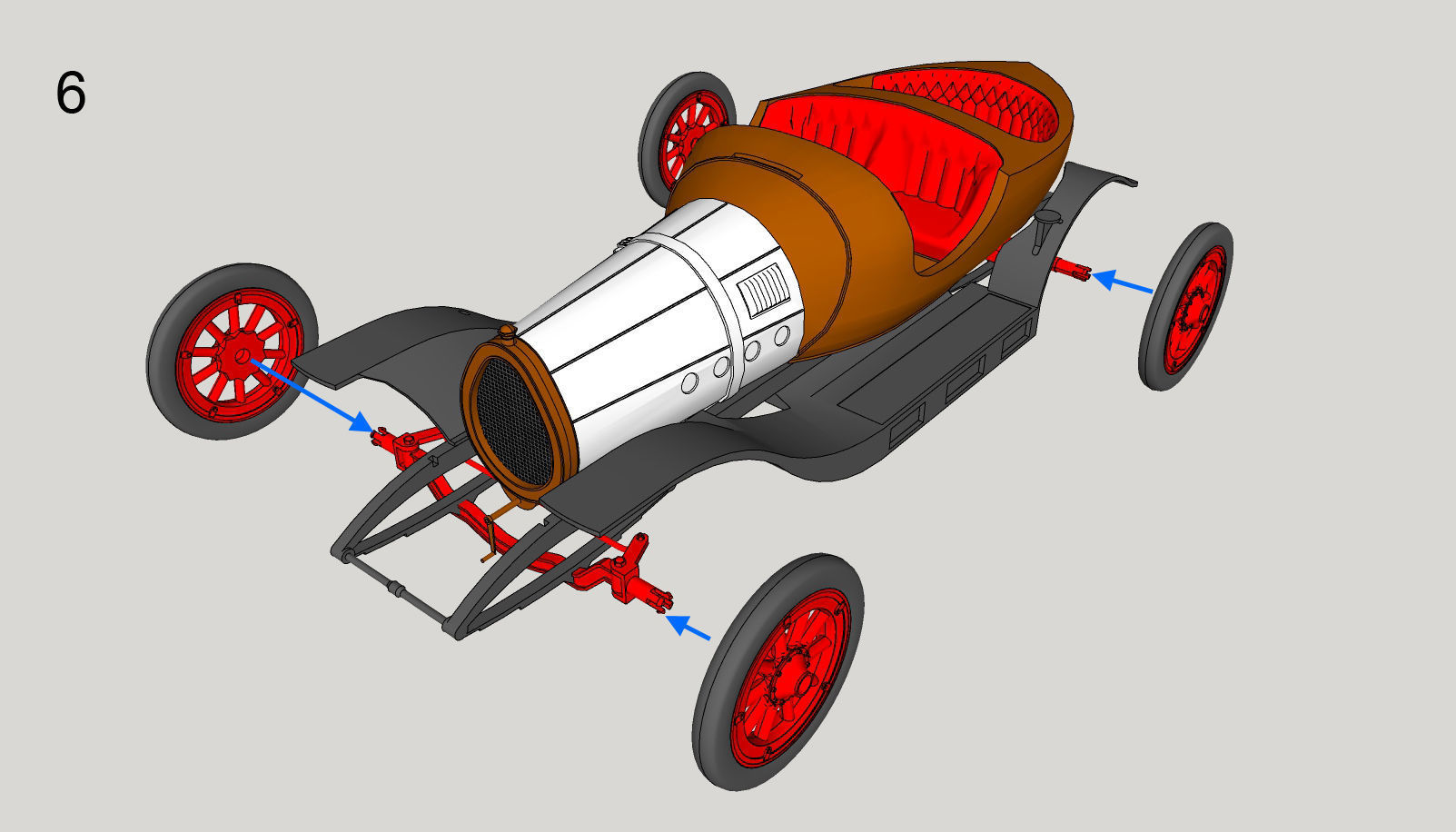 Chitty Chitty Bang Bang car PRINTABLE LOW POLY 3D print model_33