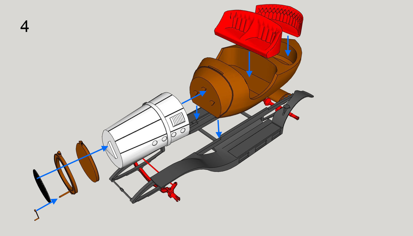 Chitty Chitty Bang Bang car PRINTABLE LOW POLY 3D print model_31