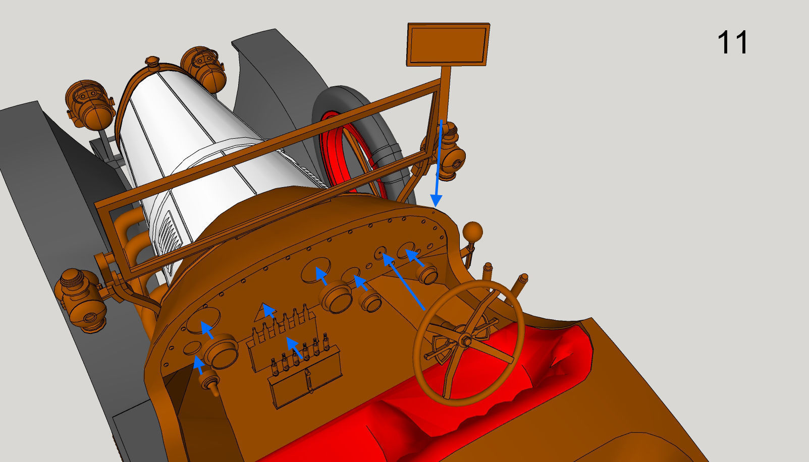 Chitty Chitty Bang Bang car PRINTABLE LOW POLY 3D print model_38