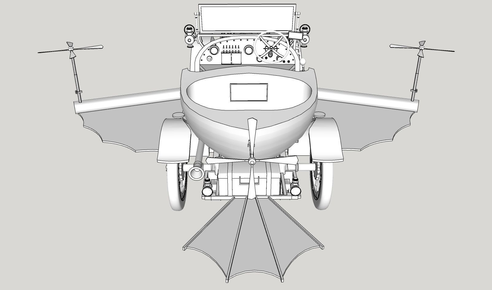 Chitty Chitty Bang Bang car PRINTABLE LOW POLY 3D print model_24
