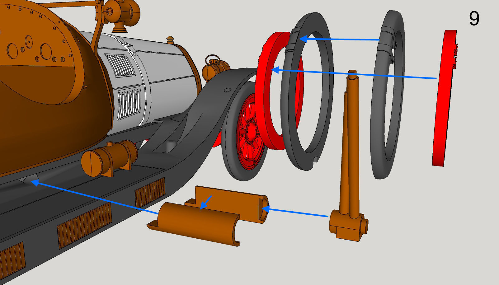 Chitty Chitty Bang Bang car PRINTABLE LOW POLY 3D print model_36