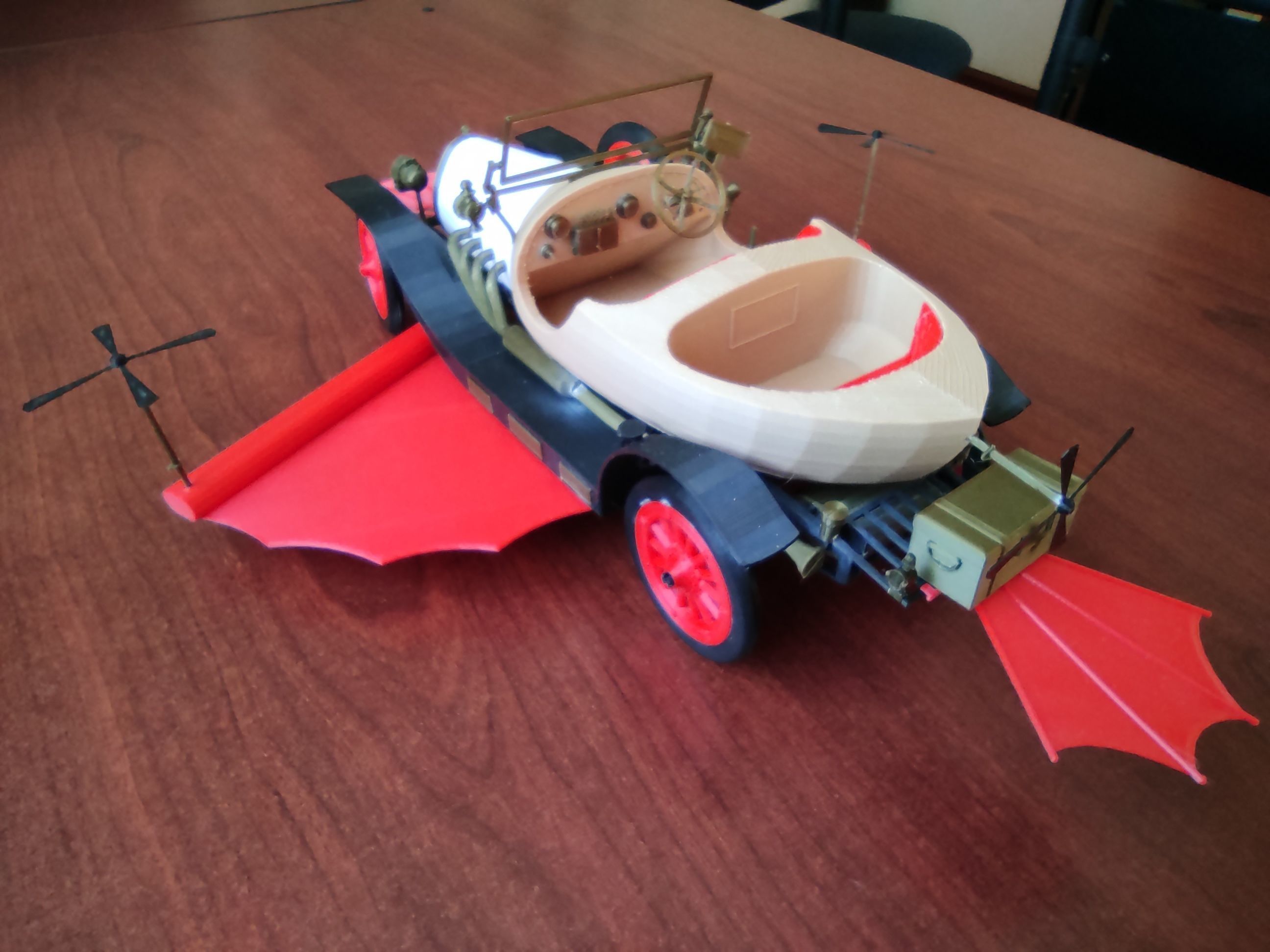 Chitty Chitty Bang Bang car PRINTABLE LOW POLY 3D print model_10