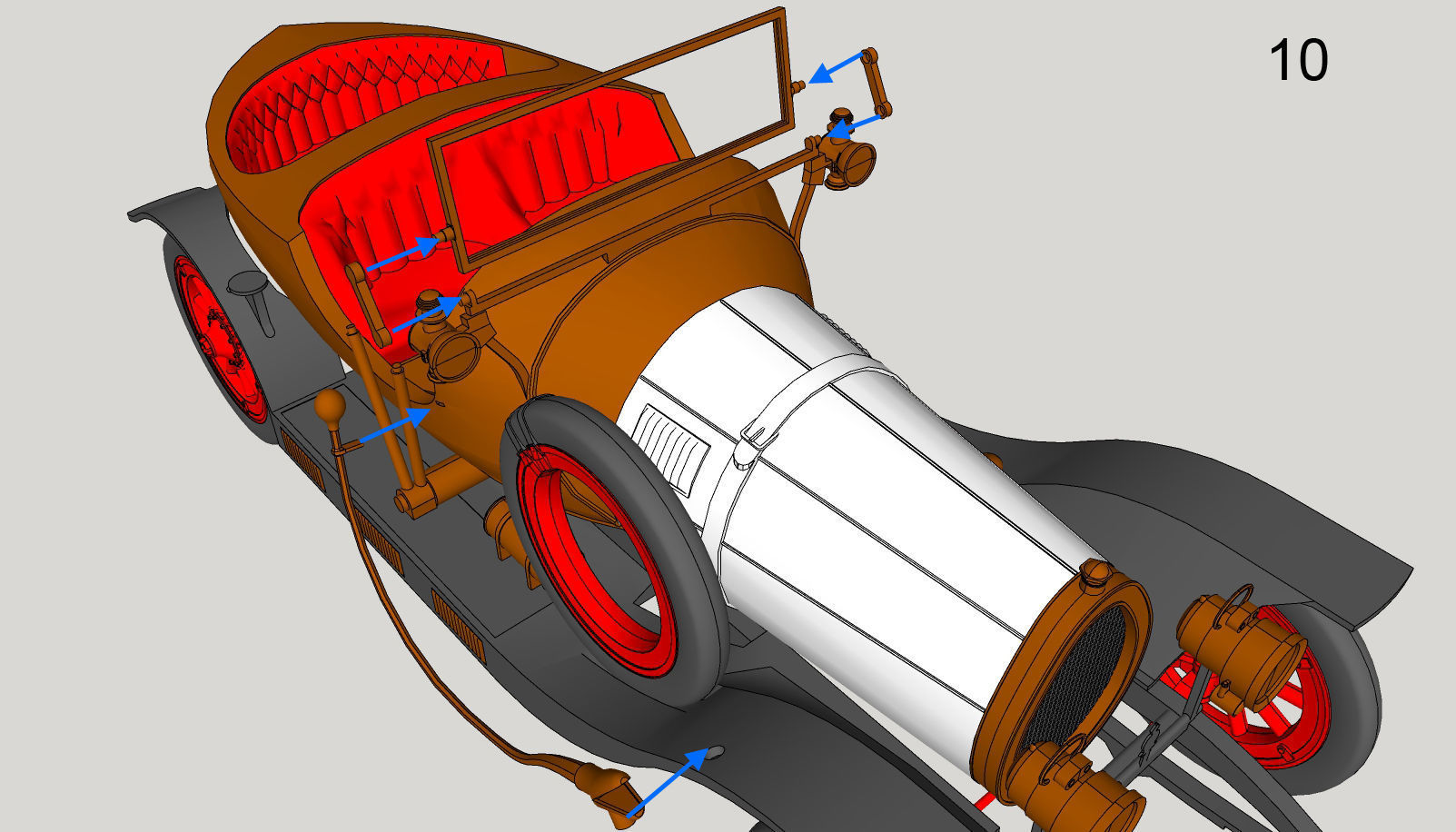 Chitty Chitty Bang Bang car PRINTABLE LOW POLY 3D print model_37
