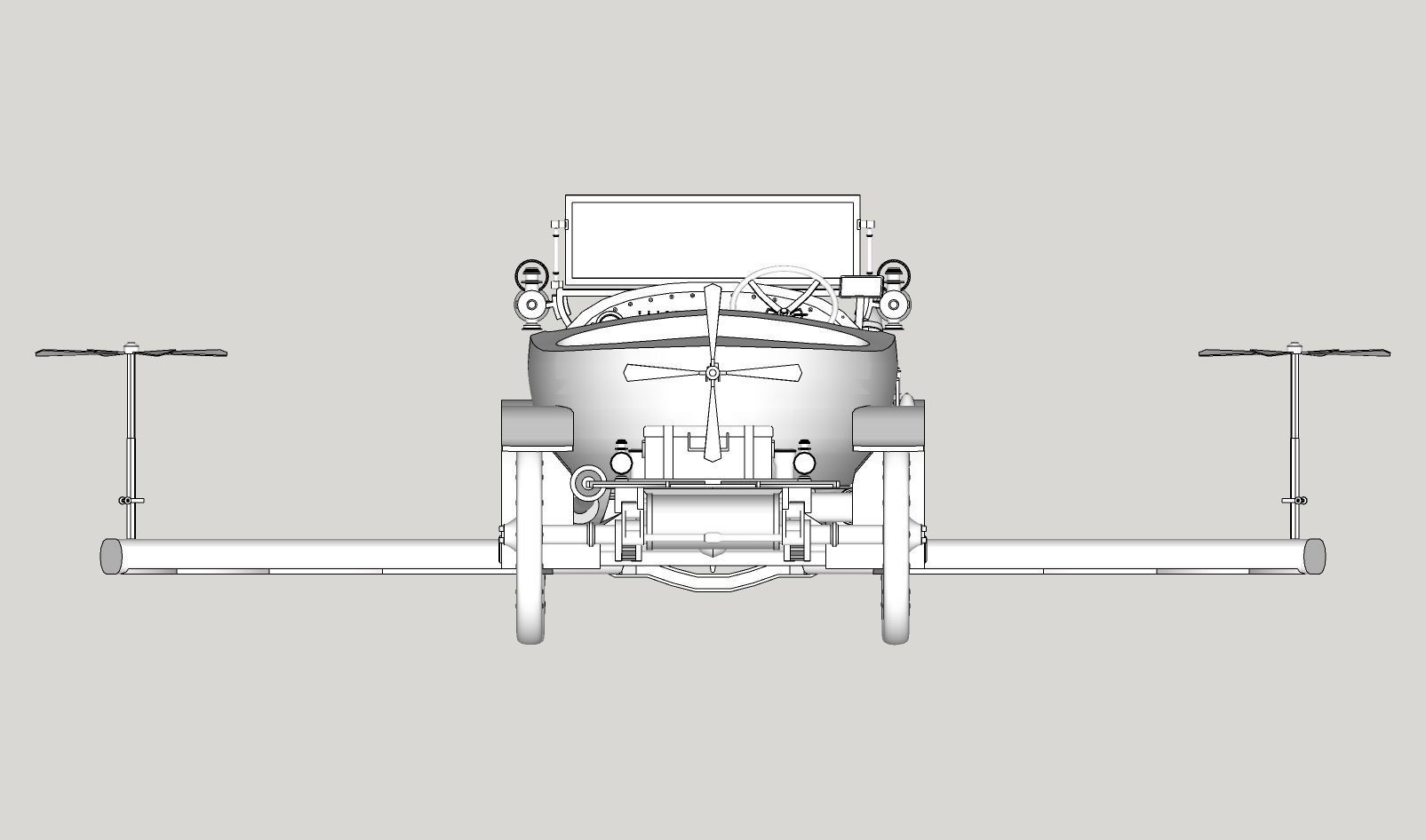 Chitty Chitty Bang Bang car PRINTABLE LOW POLY 3D print model_19