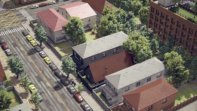 Realistic Unity City 2 Low-poly 3D model 6