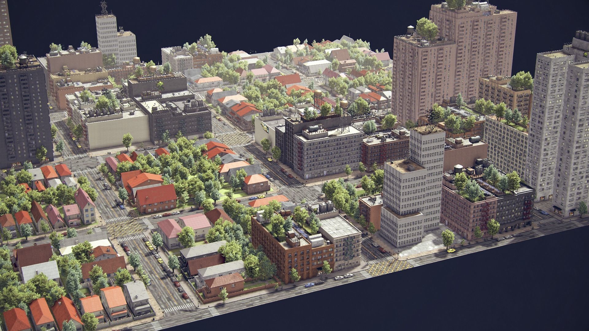 Realistic Unity City 2 Low-poly 3D model_10