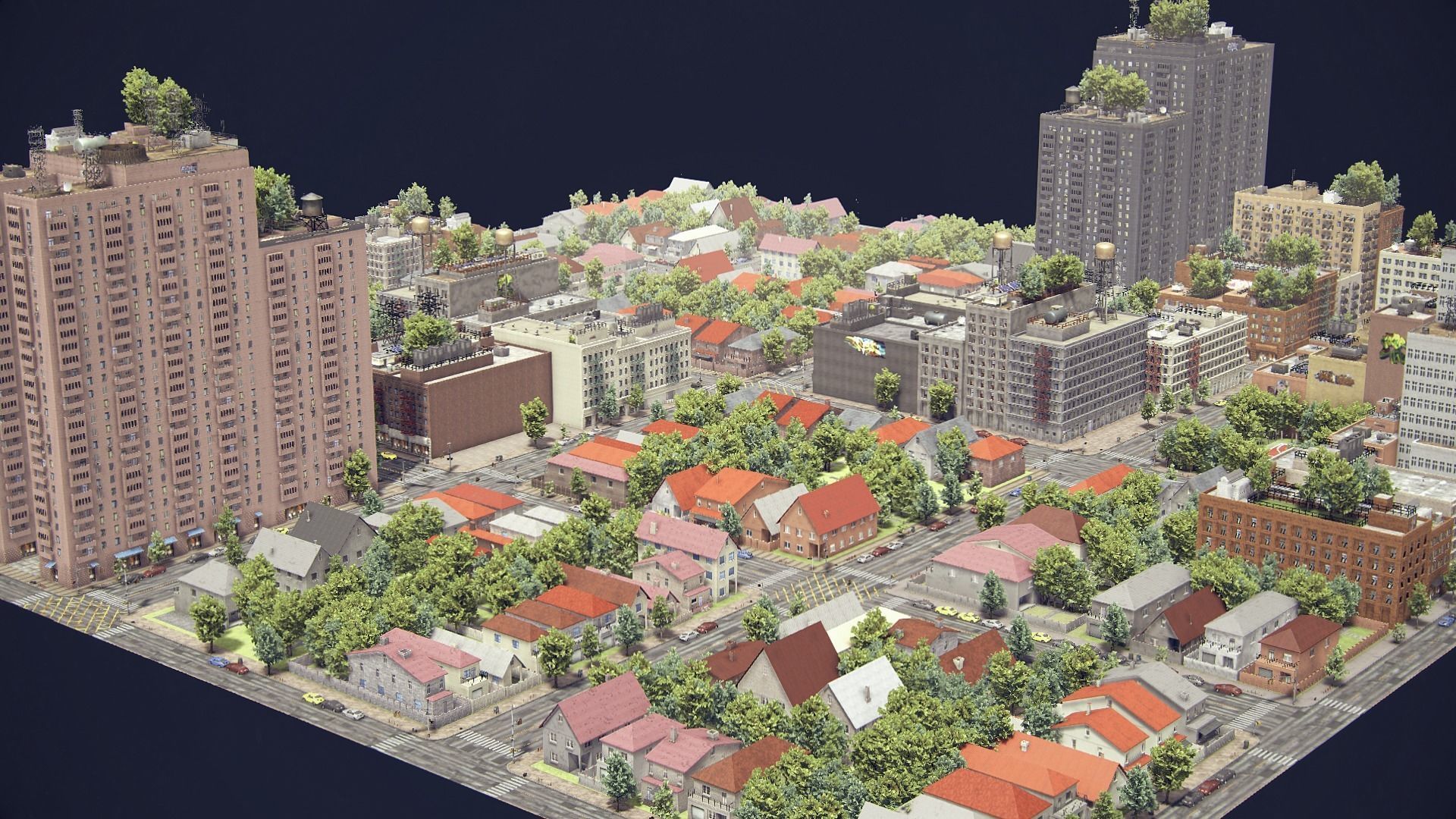 Realistic Unity City 2 Low-poly 3D model_14