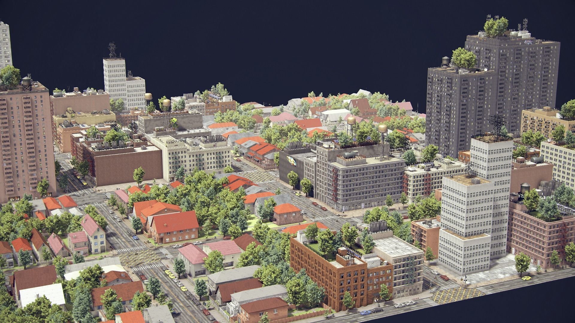 Realistic Unity City 2 Low-poly 3D model_13