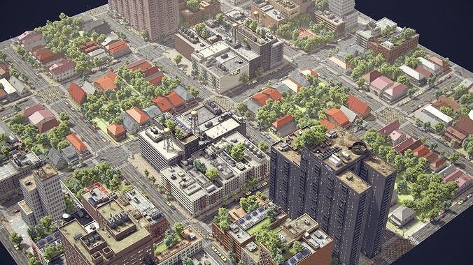 Realistic Unity City 2 Low-poly 3D model 3