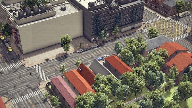 Realistic Unity City 2 Low-poly 3D model 5