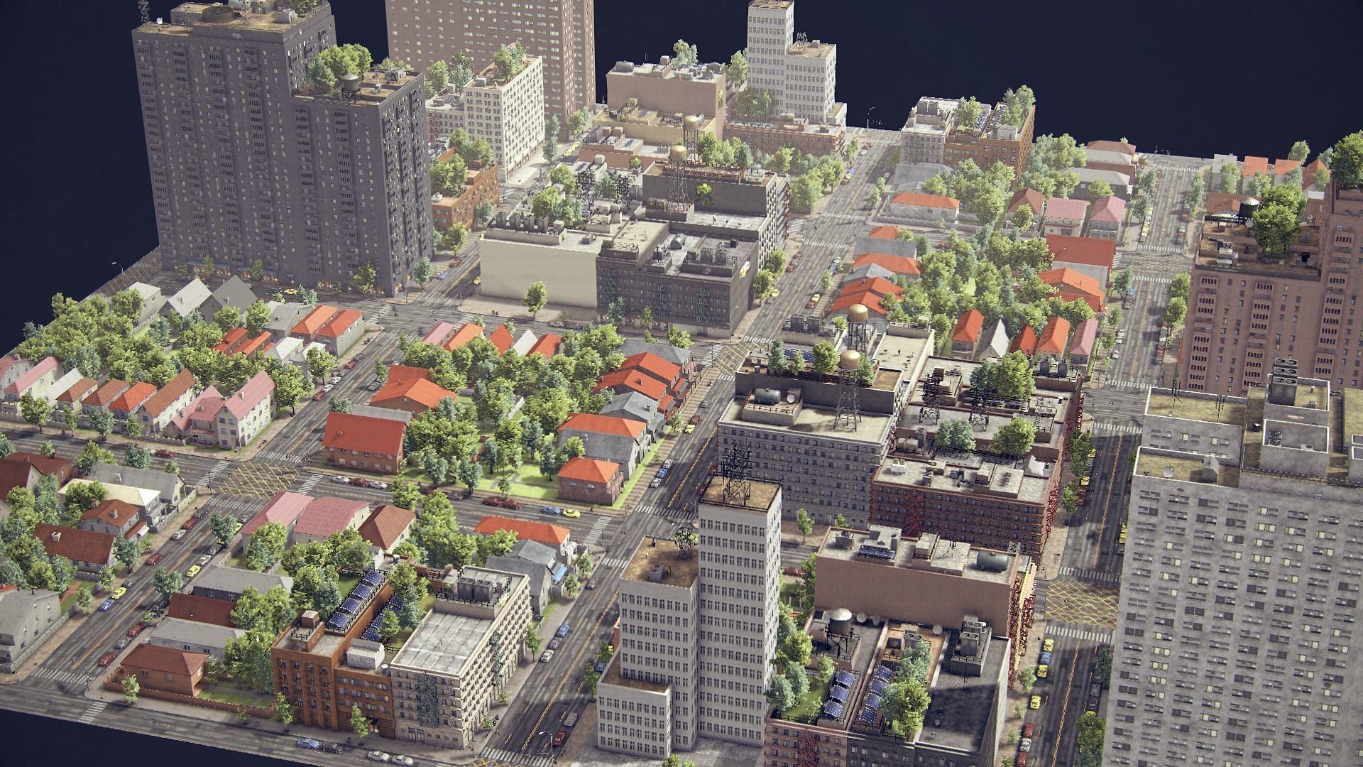 Realistic Unity City 2 Low-poly 3D model_9