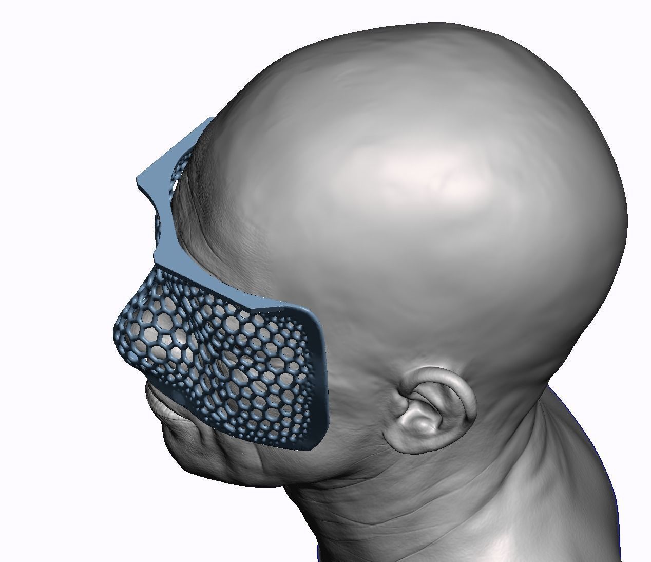 Impression tray for face 3D print model_7