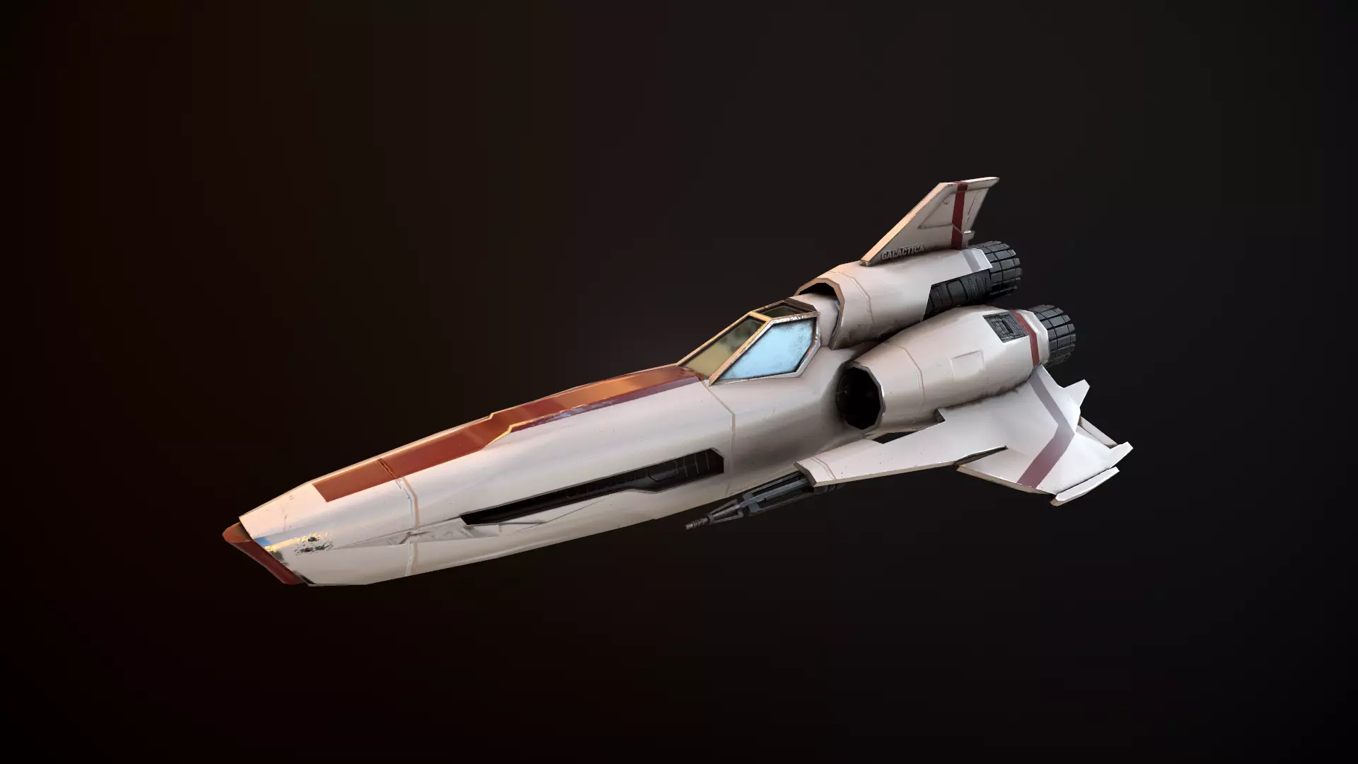Battlestar Galactica Viper Mk II  Low-poly 3D model_0