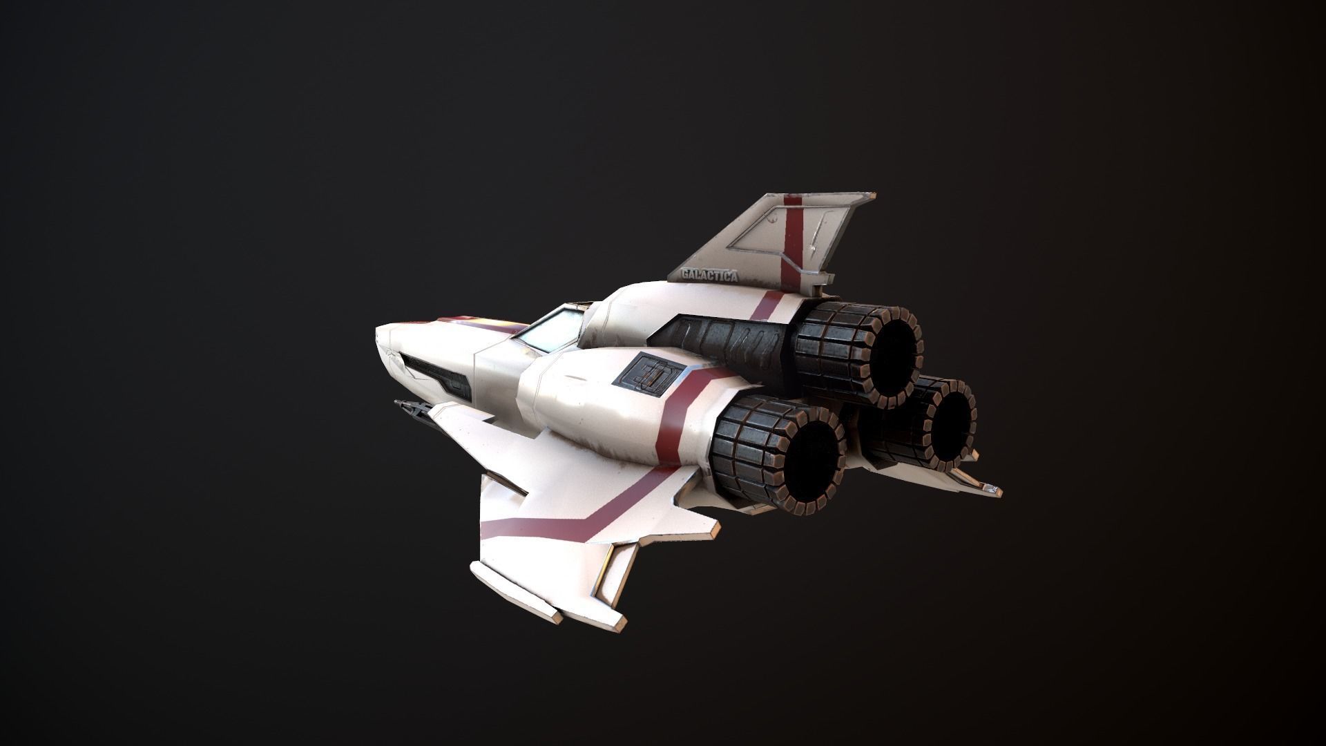 Battlestar Galactica Viper Mk II  Low-poly 3D model_2