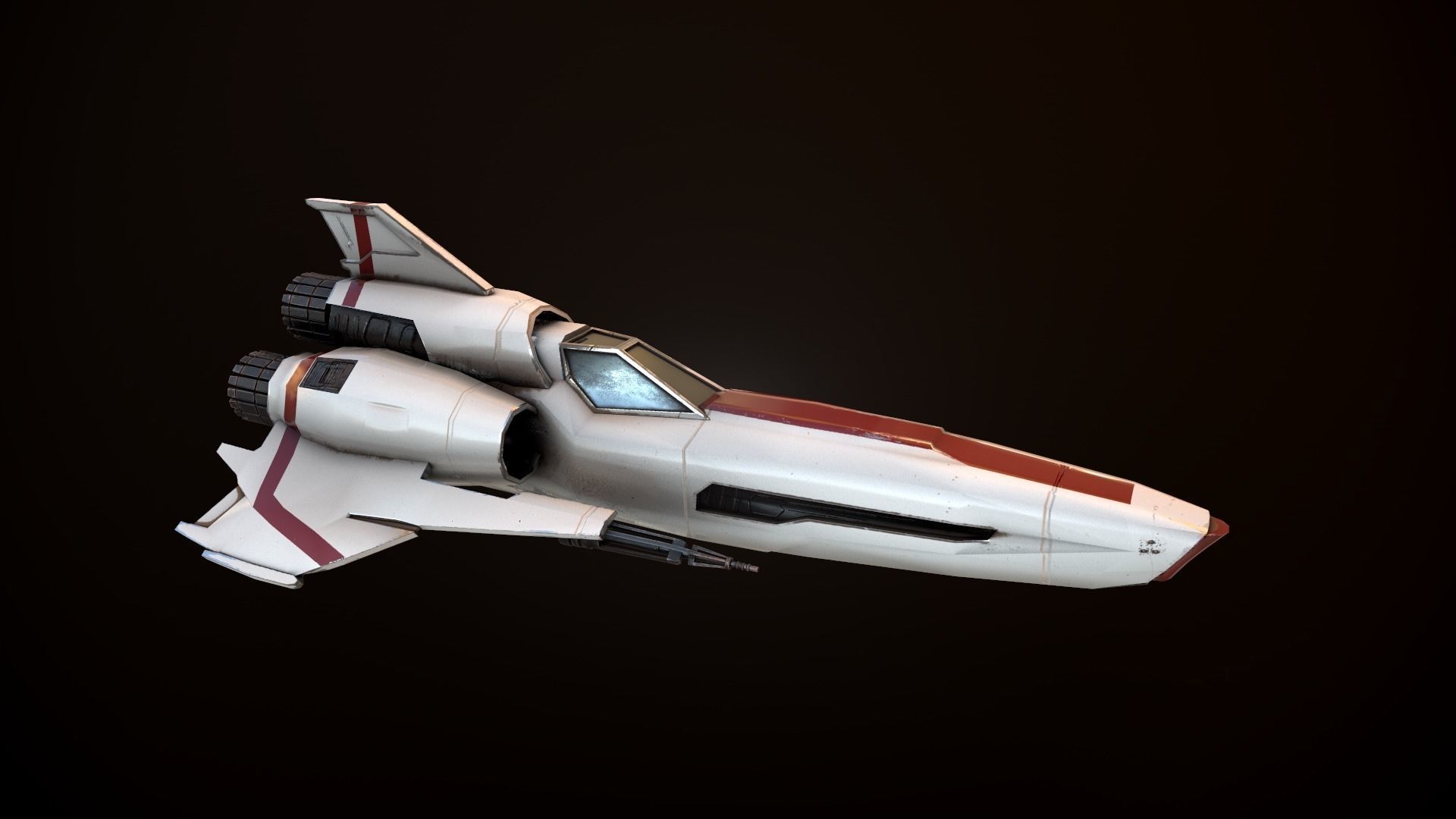 Battlestar Galactica Viper Mk II  Low-poly 3D model_1
