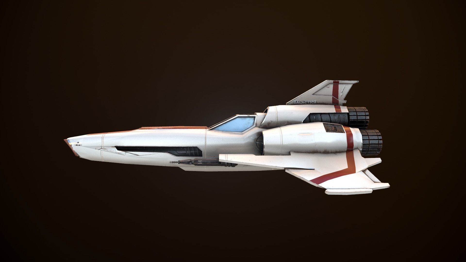 Battlestar Galactica Viper Mk II  Low-poly 3D model_3