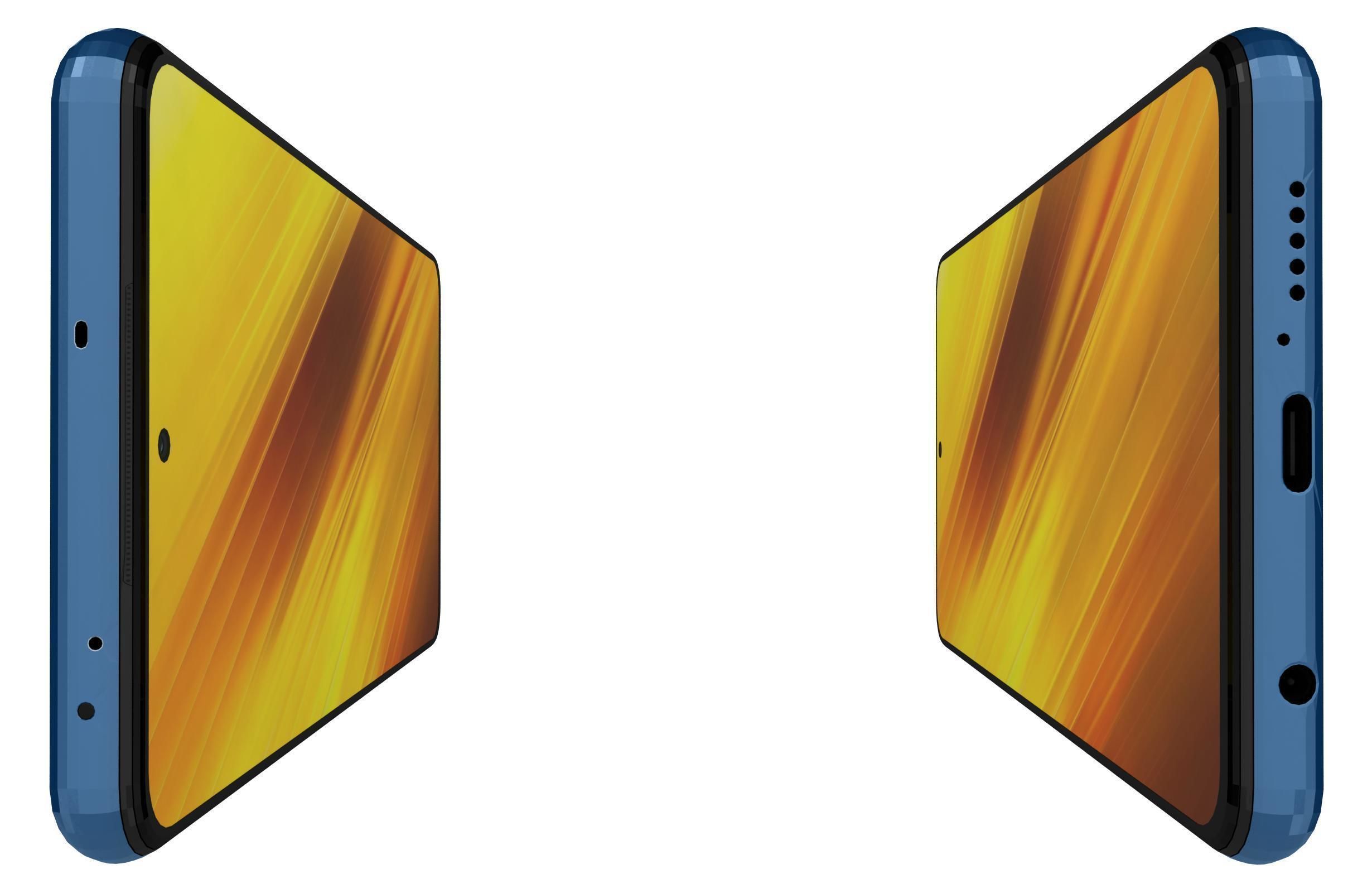 Xiaomi Poco X3 Cobalt Blue And Shadow Gray 3D model_14