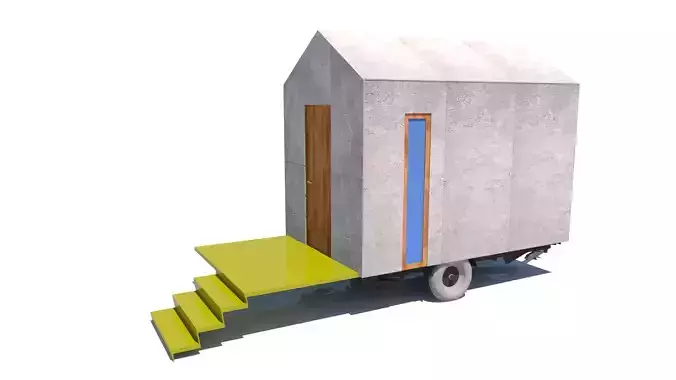 Tiny trailer house wood framing