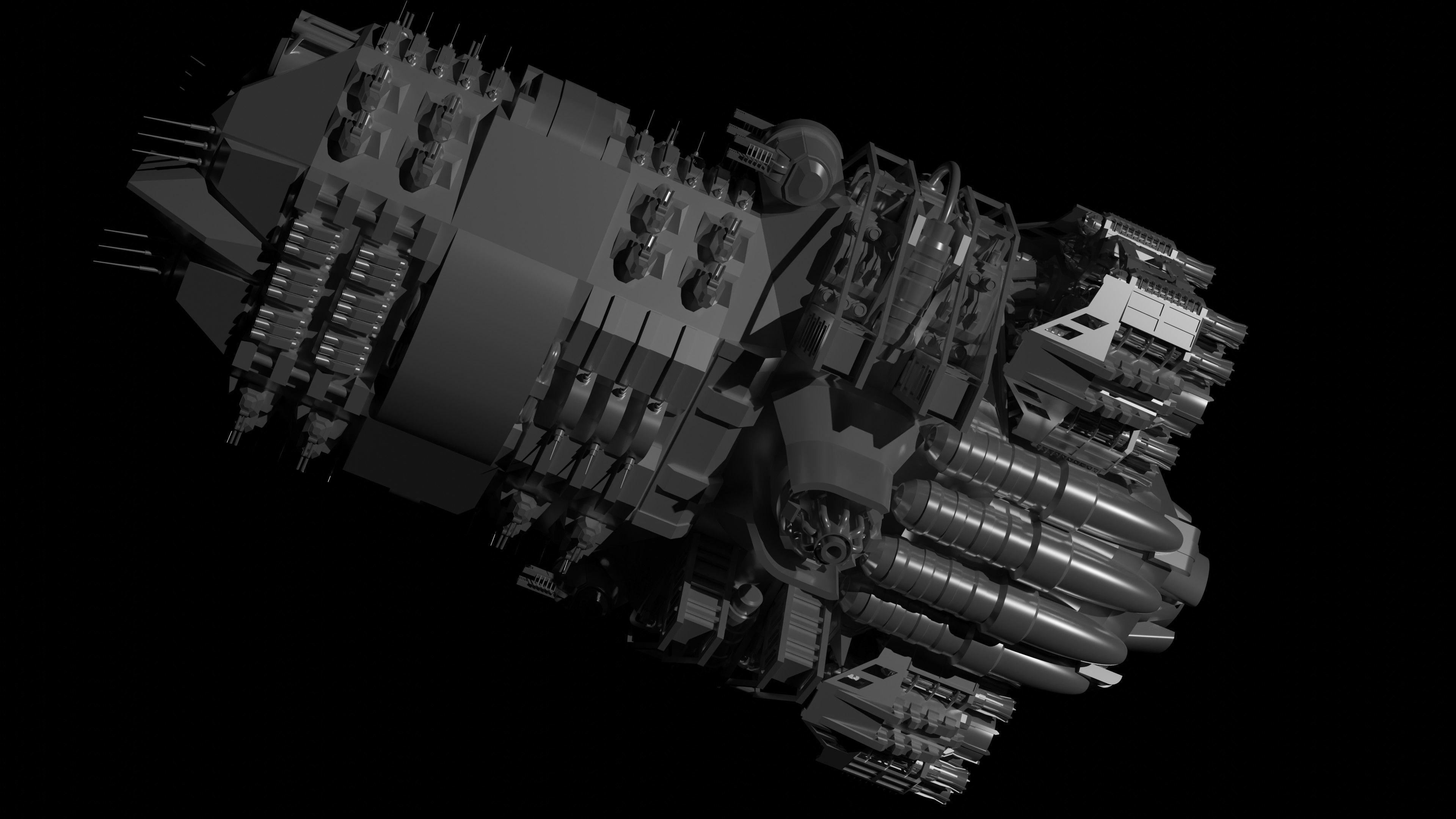The spaceship Dreadnought MK2 3D model 3D model_6