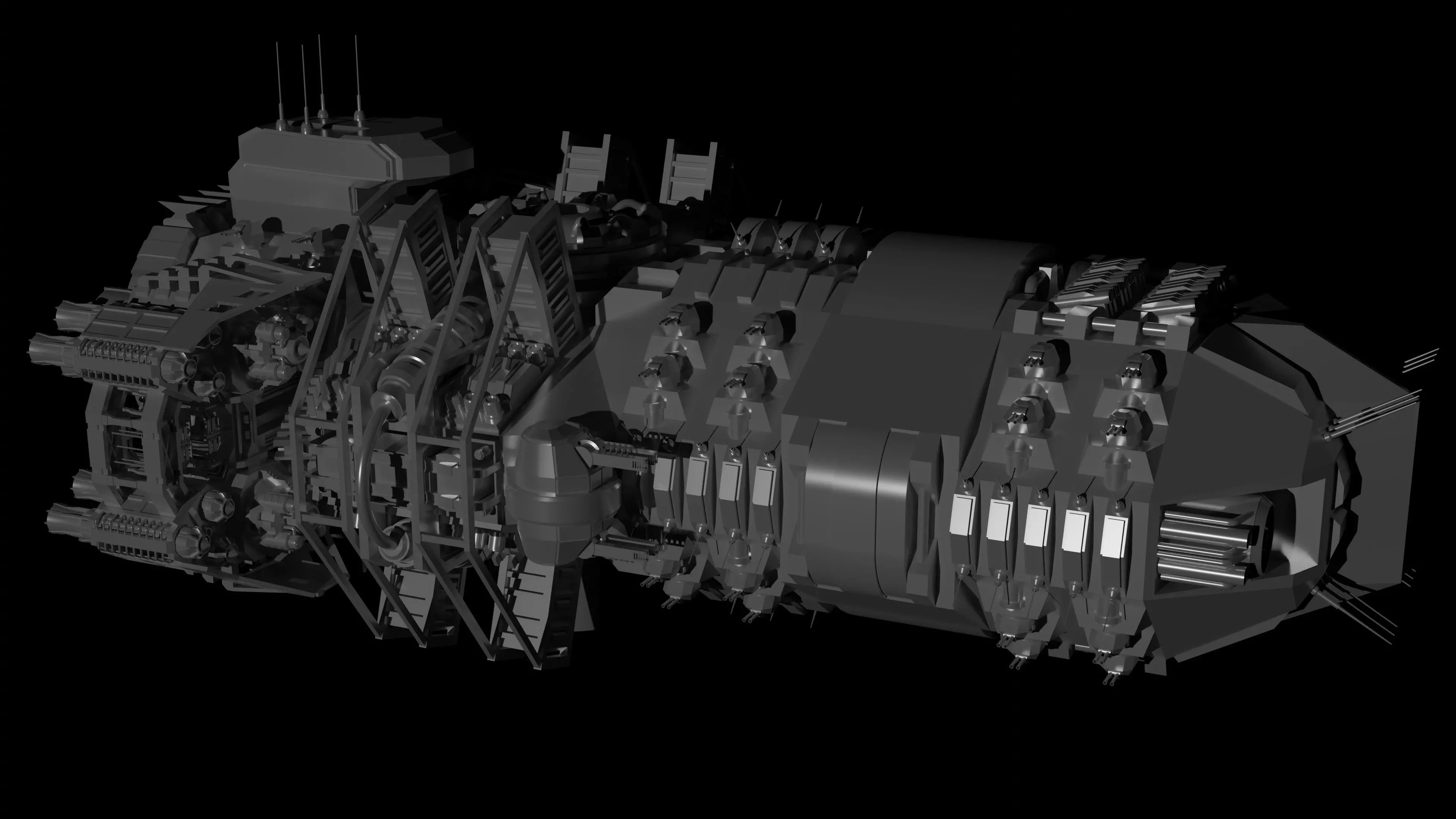 The spaceship Dreadnought MK2 3D model 3D model_0