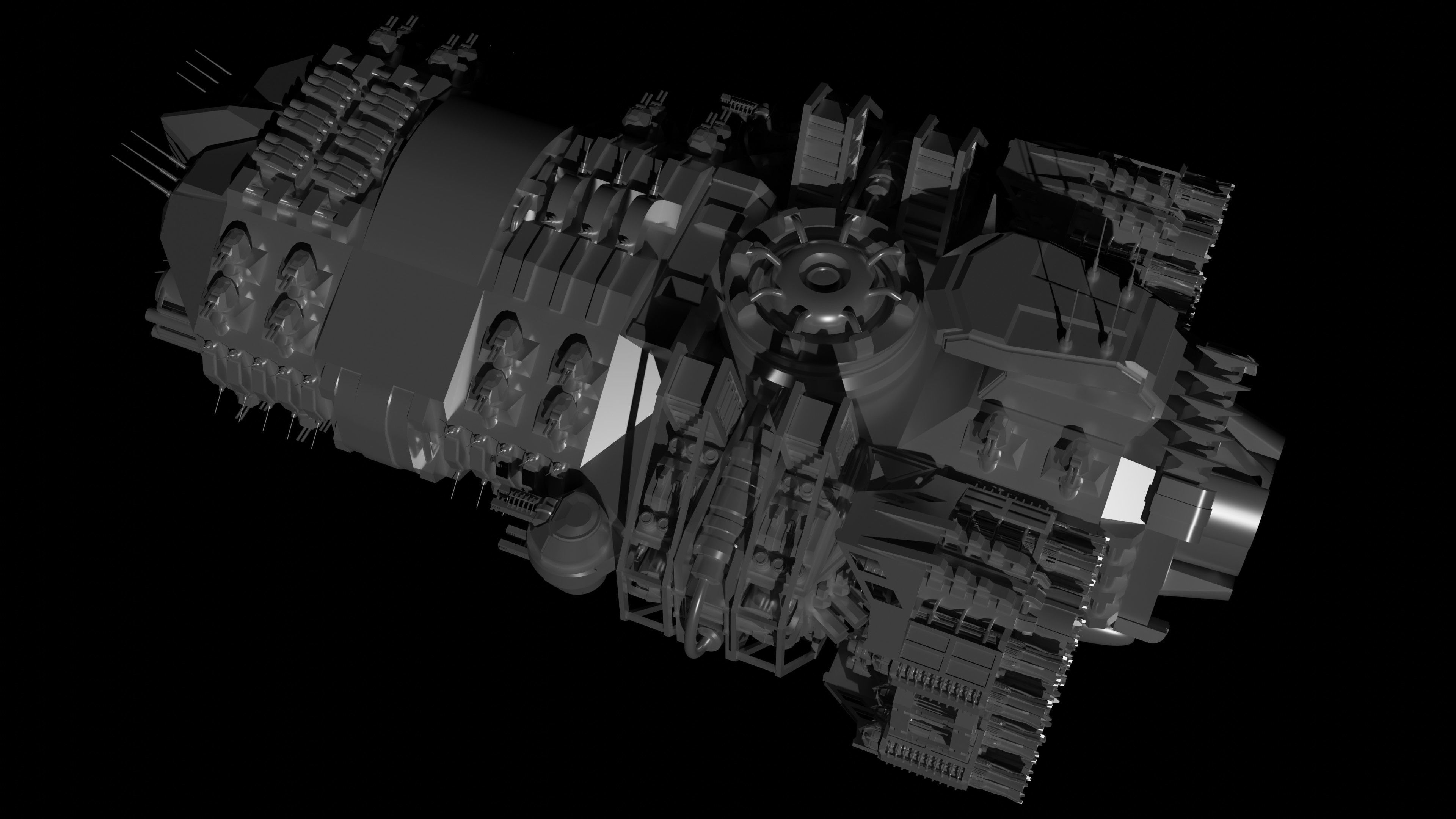 The spaceship Dreadnought MK2 3D model 3D model_5