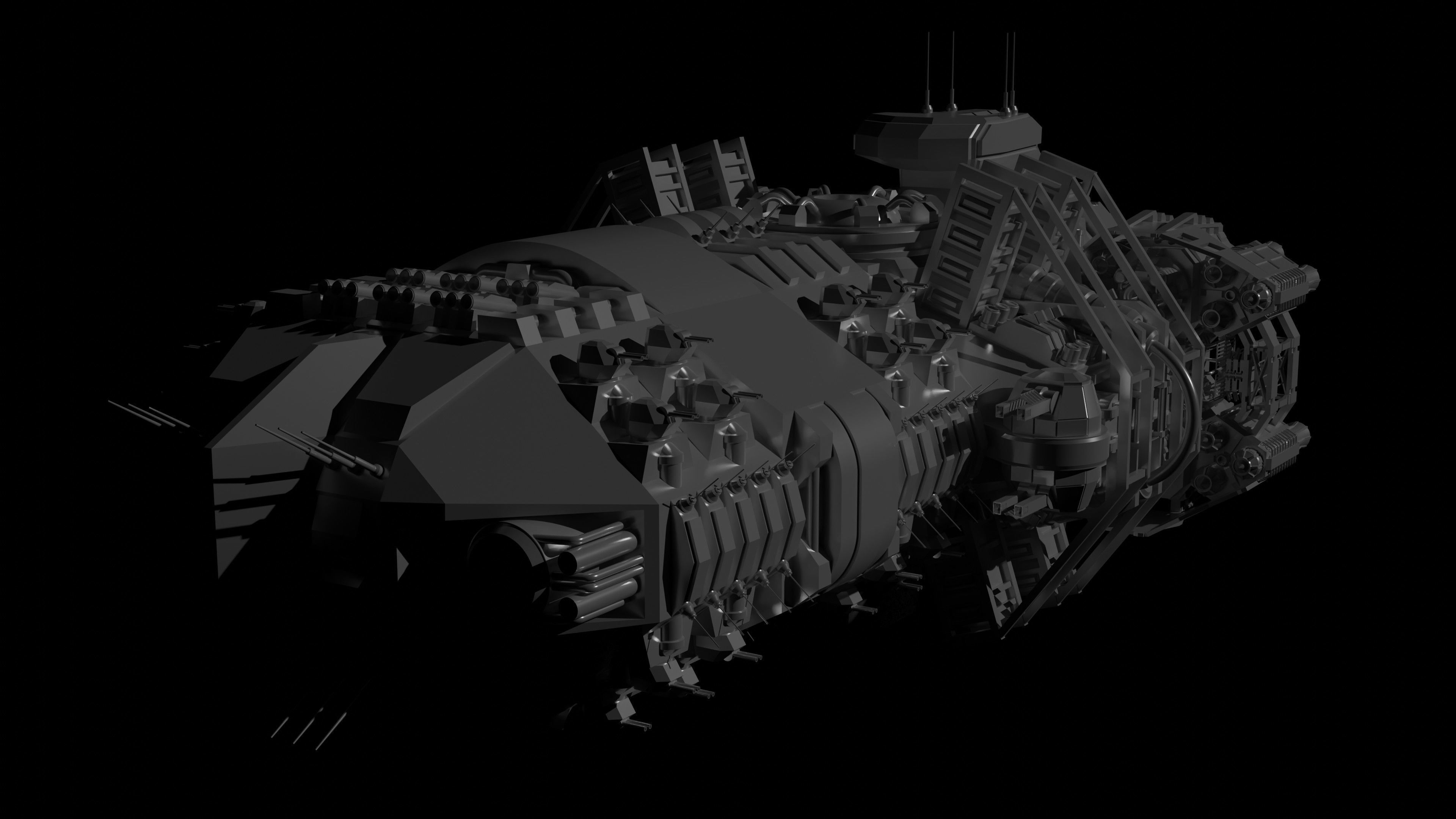 The spaceship Dreadnought MK2 3D model 3D model_2