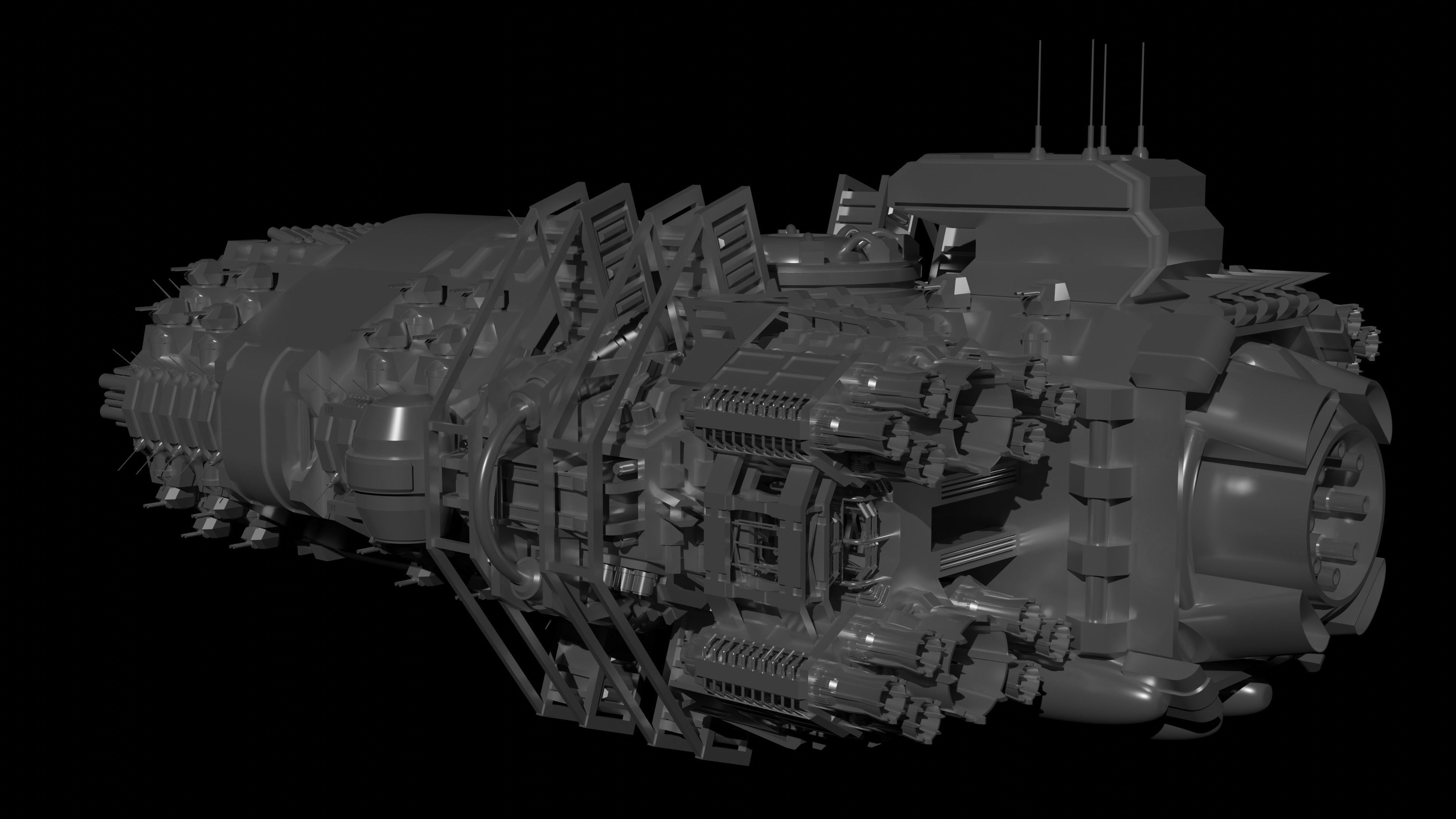 The spaceship Dreadnought MK2 3D model 3D model_4