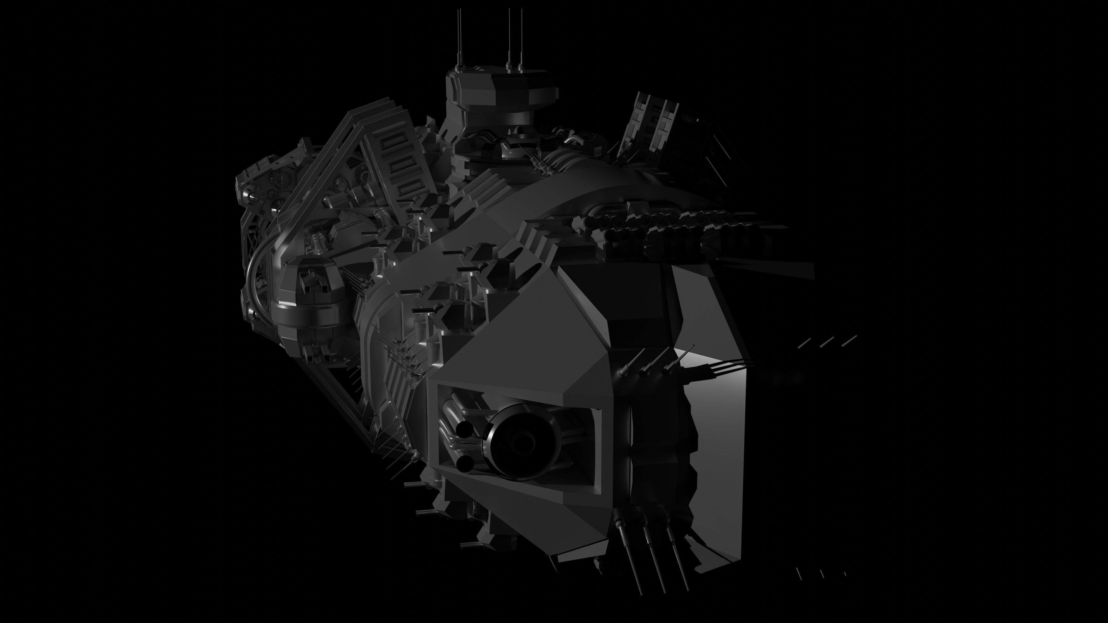 The spaceship Dreadnought MK2 3D model 3D model_1
