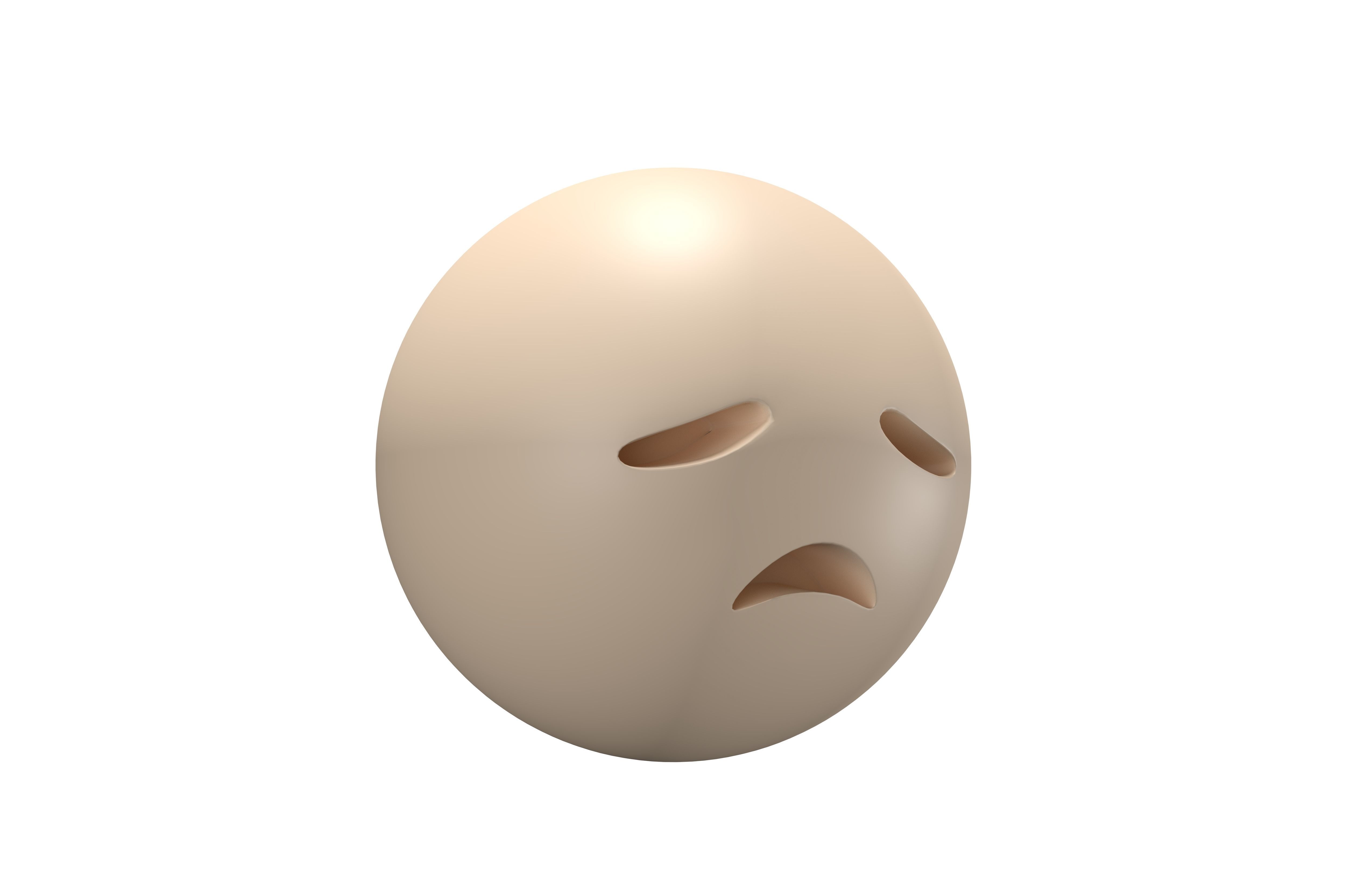 Disappointed Face 02 Low-poly 3D model_3
