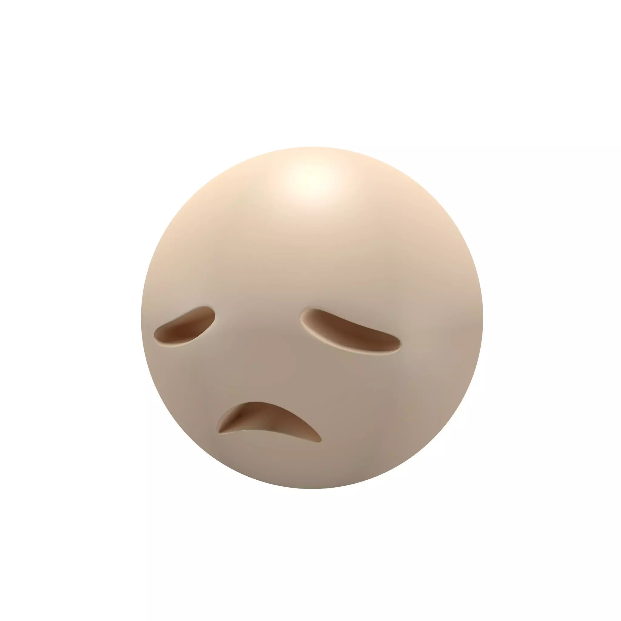 Disappointed Face 02 Low-poly 3D model_0