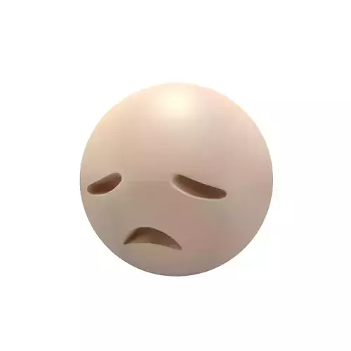 Disappointed Face 02 Low-poly 3D model
